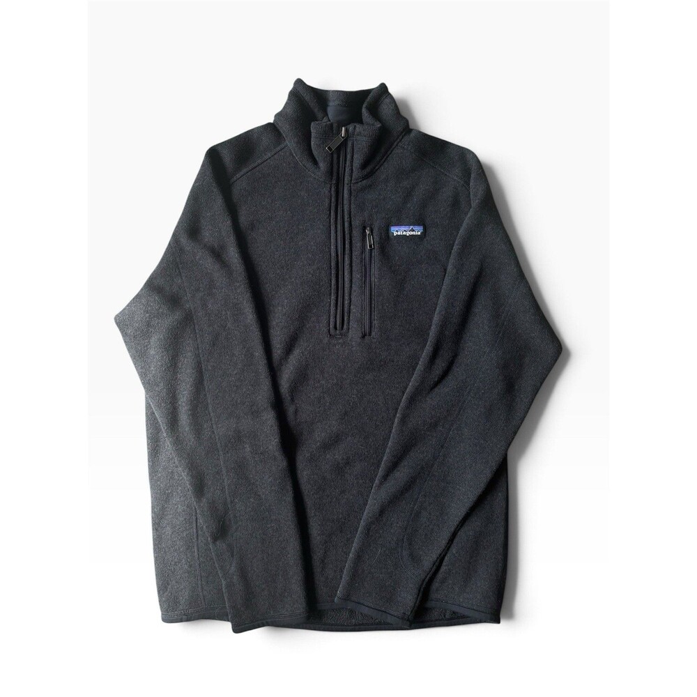 Patagonia Mens Better Sweater 1/4 Zip Fleece Black Sz M Outdoors Dad Activity